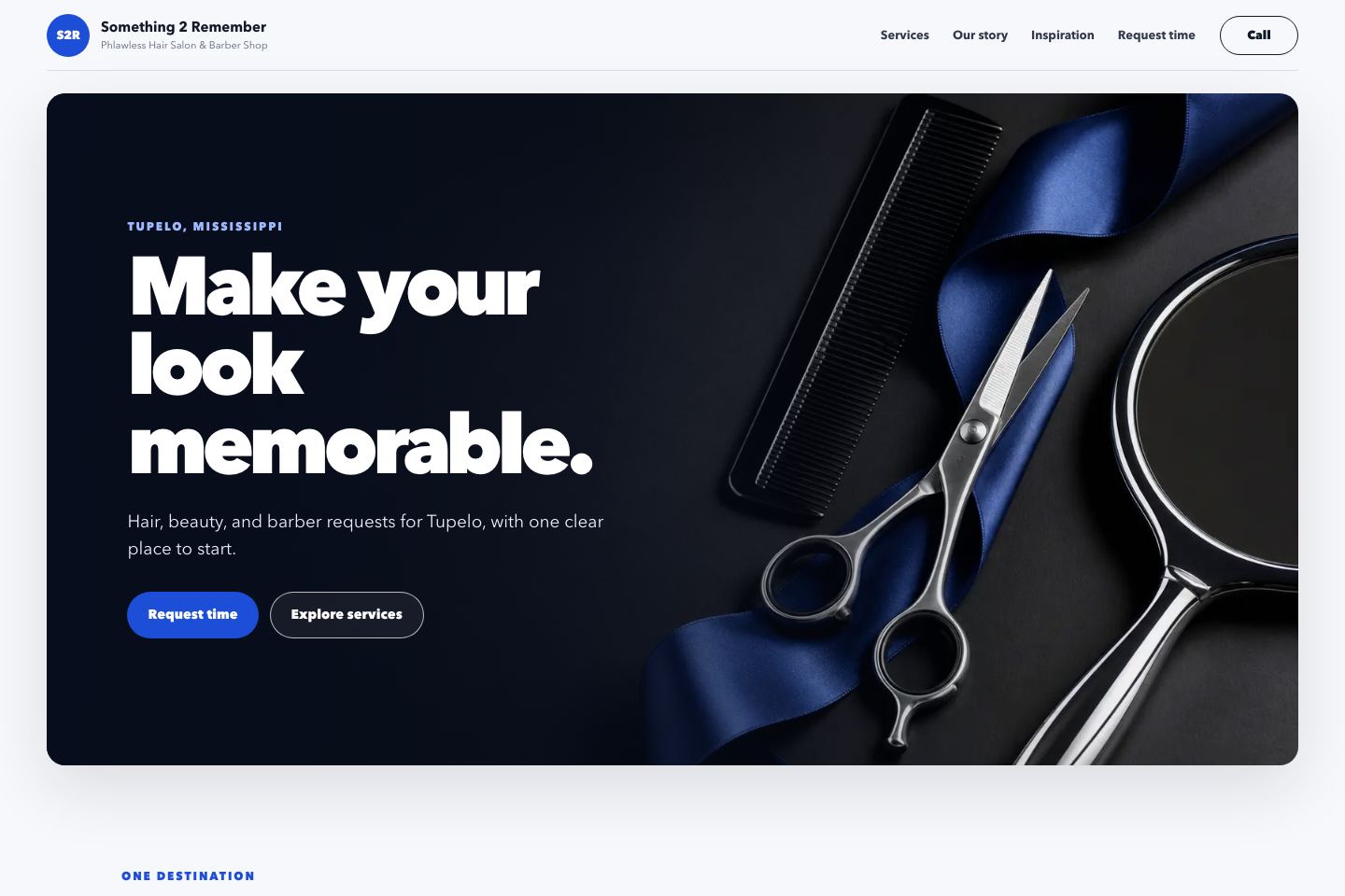 Website concept preview for Something 2 Remember Phlawless Hair Salon & Barber Shop